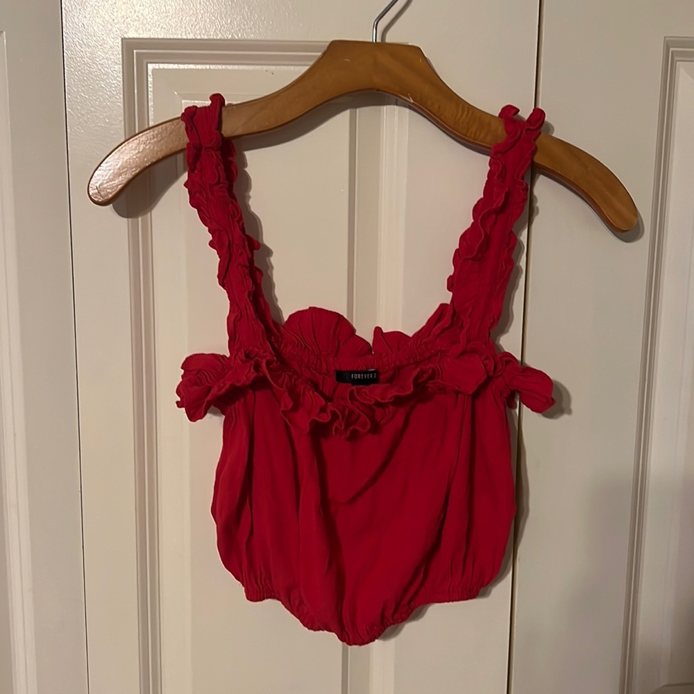Forever 21 red crop top size small